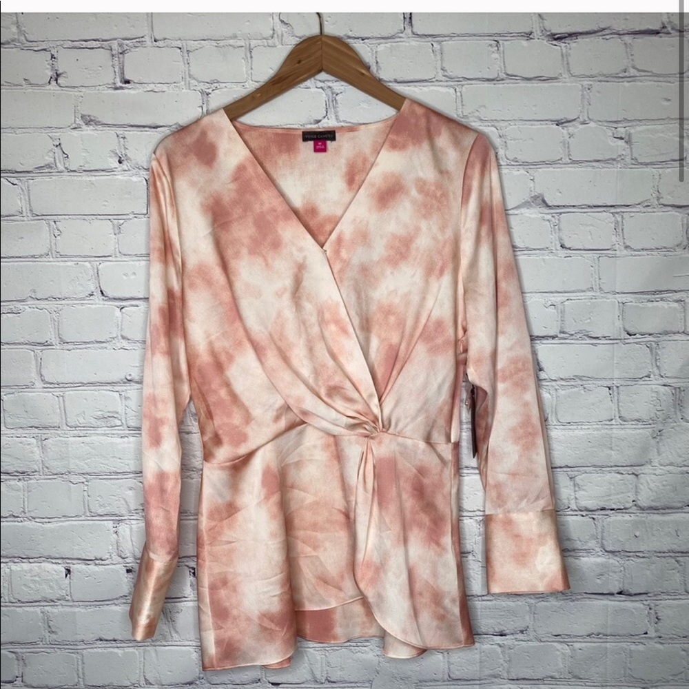 Vince Camuto Tie Dye Blouse w/ side twist NWT